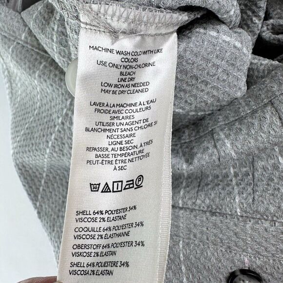 Anthropologie Skinny Trousers Grey Plaid Cropped Pants Women’s 6 TALL Pockets - Picture 11 of 13